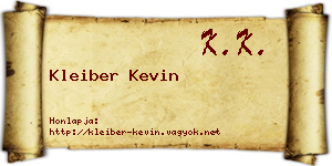 Kleiber Kevin névjegykártya